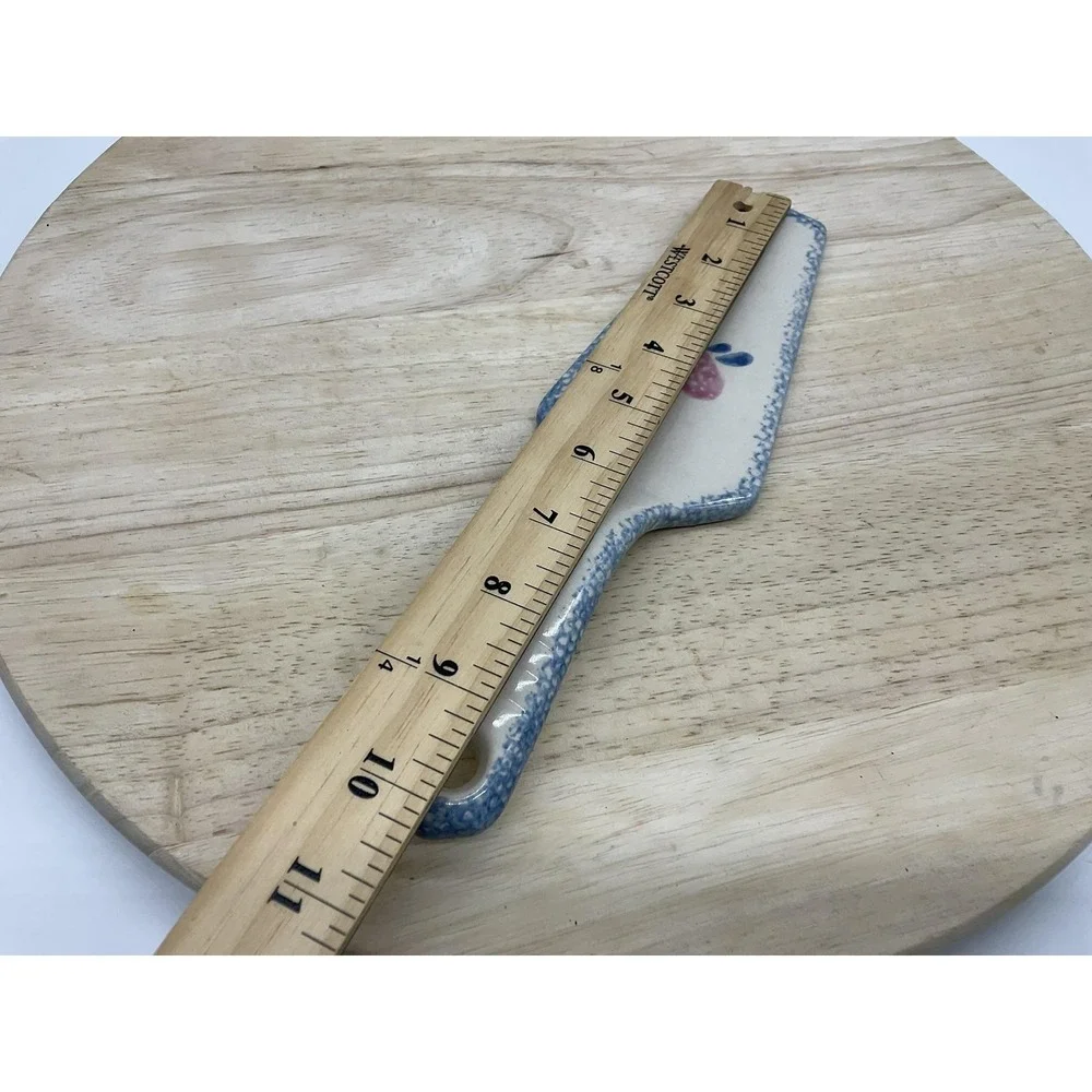 Vintage Hermitage Ceramic Spongeware Cake Server Beige Heart Country